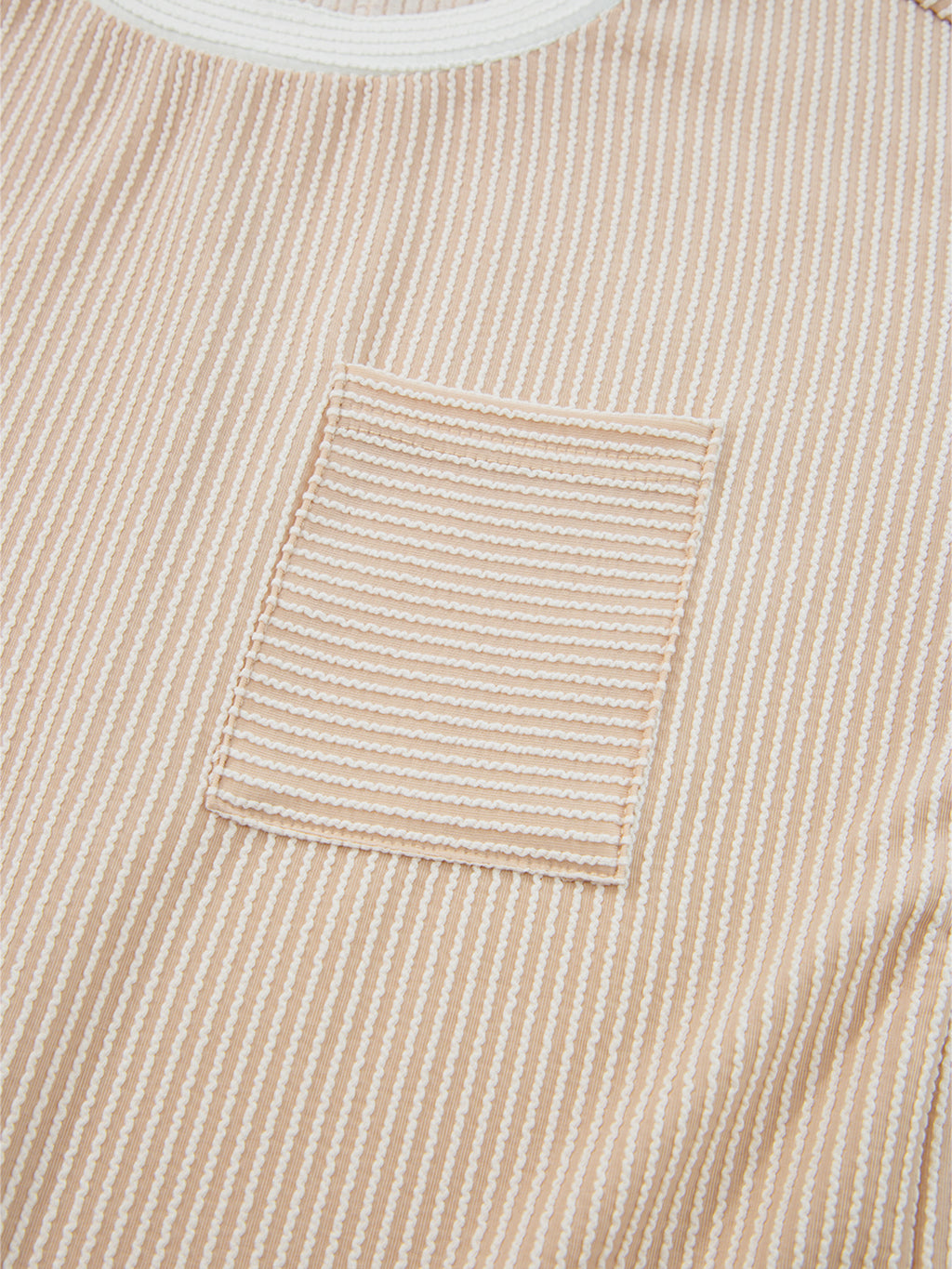 Women's ribbed color block shift dress with pockets, trendy and comfortable, featuring a relaxed fit and stylish design.