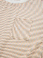 Women's ribbed color block shift dress with pockets, trendy and comfortable, featuring a relaxed fit and stylish design.