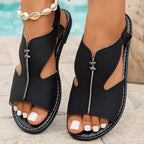 Shopimist open toe flats sandals with sleek design, featuring a comfortable slip-on style and minimalist look for casual wear.