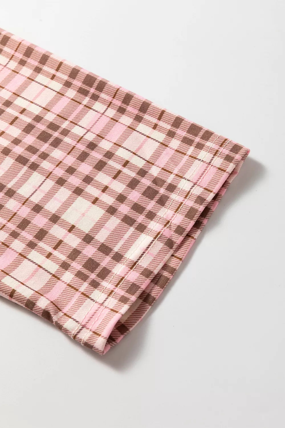 Plaid patch pockets long sleeve lounge set with matching long pants, stylish and comfortable, by Trendsi.