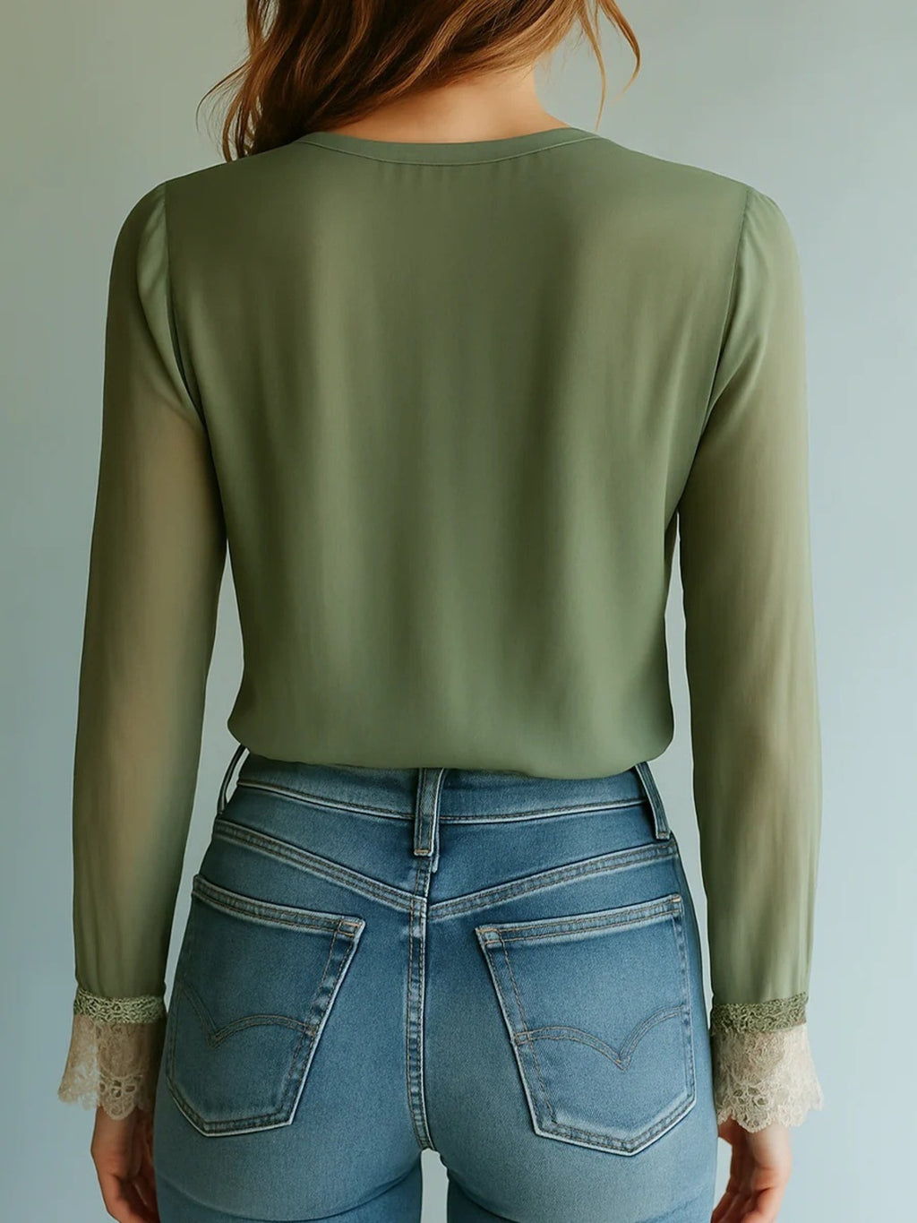 Elegant floral lace blouse by Plush Fashion Hub featuring long sleeves and a sophisticated feminine design.