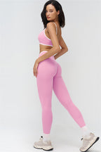 Fitglutes Activewear sports bra and leggings set featuring contrast design, perfect for gym and workout activities.