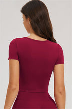 Fitglutes Activewear Sizzle T-shirt and flared leggings 2-piece set, stylish gymwear for workouts and active lifestyles.