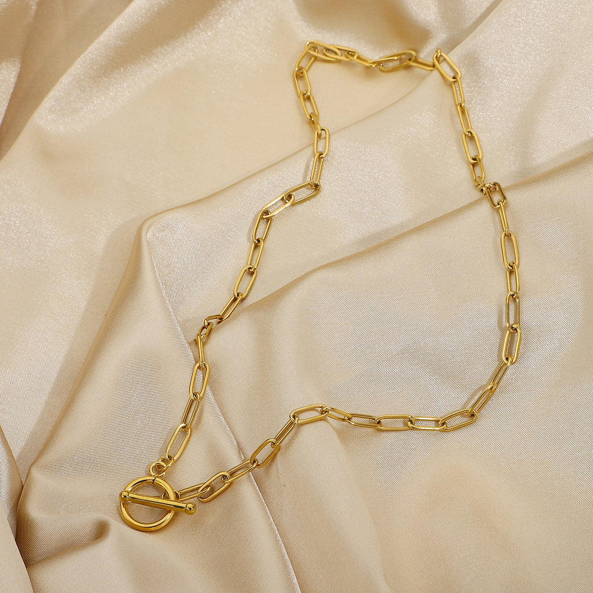Stainless steel chain necklace from Plush Fashion Hub featuring a sleek, modern design with a polished finish.