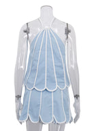 Contrast trim halter neck top and skirt set by Shopimist, featuring stylish design and coordinated fabric in the image.