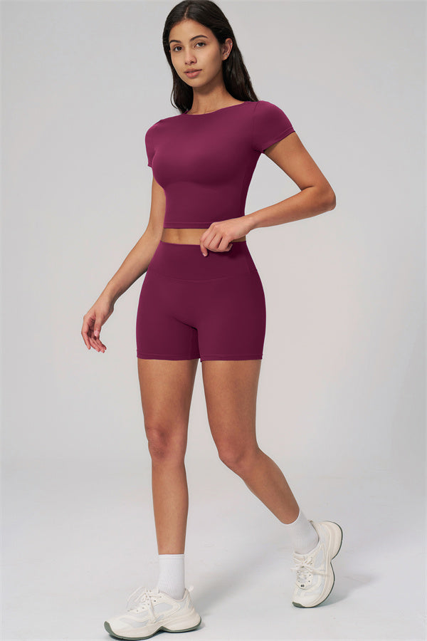 Fitglutes Activewear Rapture T-shirt and shorts 2-piece set, stylish gymwear for workout and sports activities.