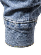 Men's VYSN denim jacket with long sleeves and button-down front, casual stylish clothing for men.