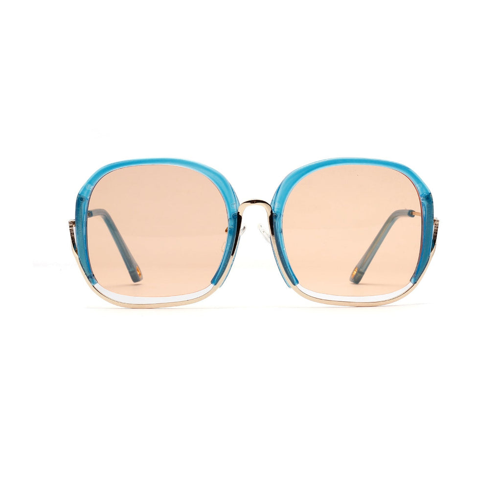 Large half frame UV400 sunglasses by FitiqueFit with colorful fashion shades and stylish eyeWear design.