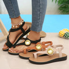 Shopimist toe loop flats sandals with sleek design and open toe style, featuring comfortable straps for casual wear.