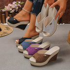 Shopimist peep toe wedge sandals featuring a stylish design, open toe style, and comfortable platform for summery footwear.