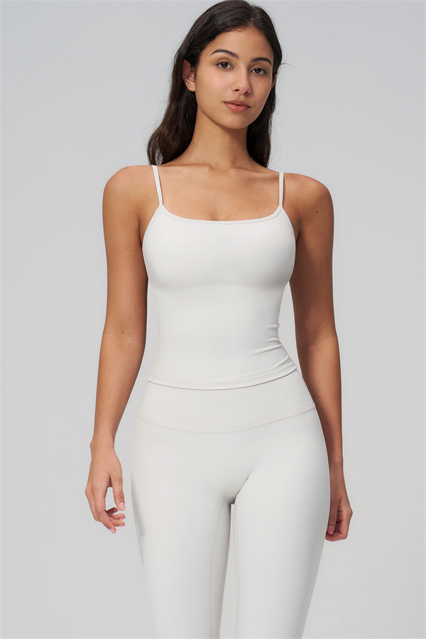 Plush Fashion Hub Rapture tank top and leggings 2-piece set, stylish black athletic wear for women, shown on a model.