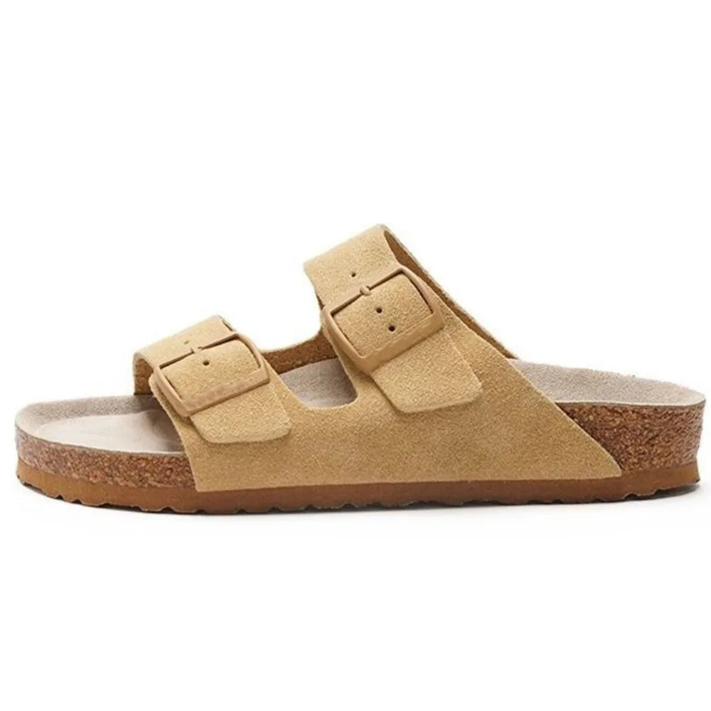 Shopimist double buckle open toe sandals featuring stylish straps and a comfortable sole, ideal for casual summer wear.