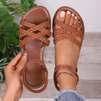 Open toe braided strap sandals from Shopimist with stylish design and comfortable sole, perfect for casual summer wear.