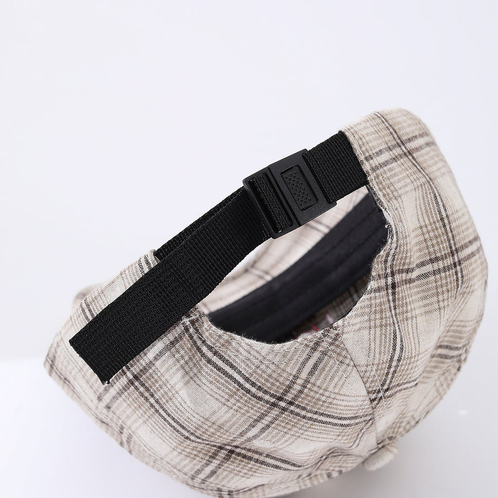 Women's striped checkered embroidered baseball cap by FitiqueFit, featuring a stylish design in four color options.