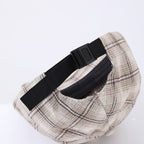 Women's striped checkered embroidered baseball cap by FitiqueFit, featuring a stylish design in four color options.