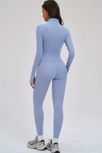 Fitglutes Activewear 3-piece set featuring a kinetic zip jacket, cross-back sports bra, and matching leggings for workout comfort.