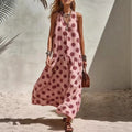 Women's digital print short sleeve maxi dress by FitiqueFit featuring loose fit, knit fabric and vibrant pattern.