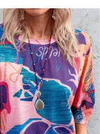 Women's casual contrast round neck short sleeve T-shirt by Trendsi, shown in a relaxed fit with stylish color block design.