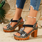 Shopimist open toe block heels sandals with stylish straps and chunky heel, perfect for summer and casual wear.