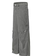 Men's wide leg cargo jeans from Trendsi featuring durable fabric, multiple cargo pockets, and a relaxed fit.