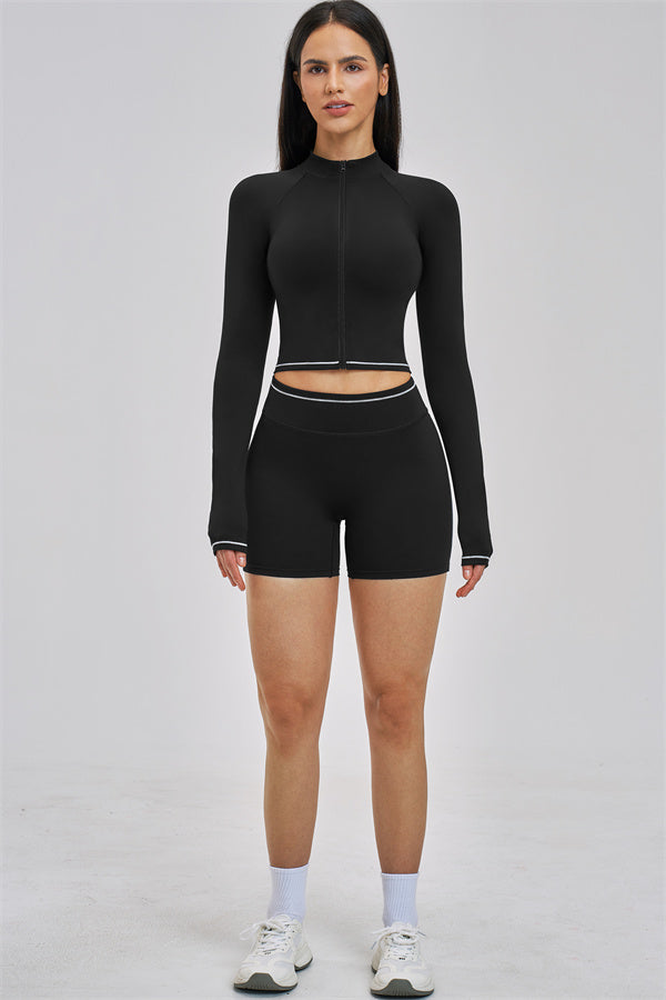 Fitglutes Activewear Unbound Jacket Shorts 2-Piece Set, stylish gymwear with matching jacket and shorts for workout or active wear.