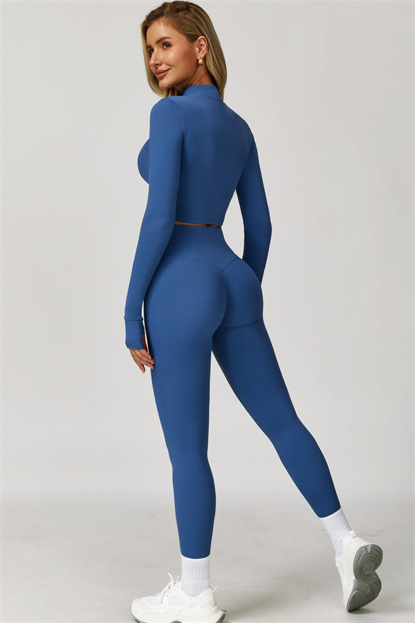 Fitglutes Activewear Eloise Jacket, sports bra, and leggings 3-piece matching set, featuring stylish gymwear for workout and fitness.