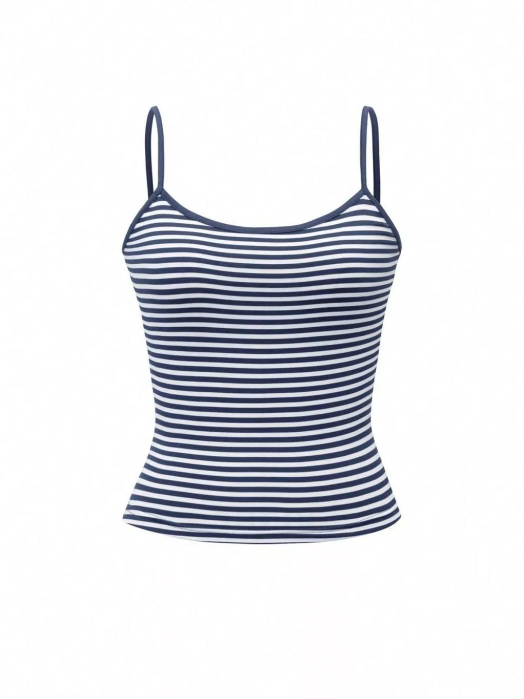 Striped scoop neck cami shirt by Plush Fashion Hub, featuring a stylish design with vertical stripes and a comfortable fit.