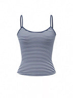 Striped scoop neck cami shirt by Plush Fashion Hub, featuring a stylish design with vertical stripes and a comfortable fit.
