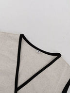 Contrast trim vest and skirt set by Shopimist, featuring a stylish coordinated outfit with bold trim details and modern design.