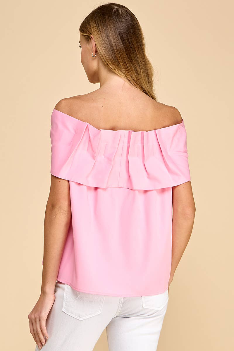 Pink Off The Shoulder Bow Top Pretty Little Patriot