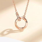 18K rose gold-plated sterling silver necklace with delicate chain and subtle shine, stylish jewelry accessory.