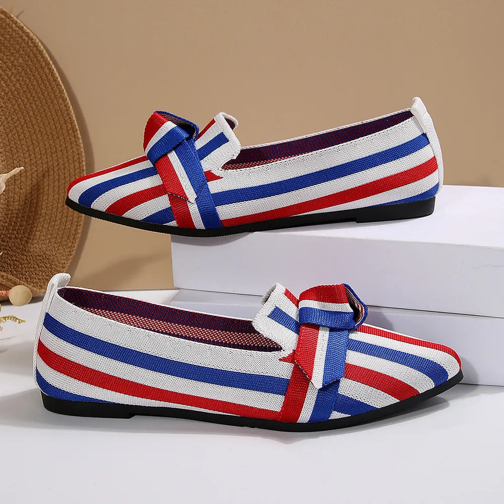 Trendsi mesh point toe flat slip-on shoes with breathable mesh upper and sleek design, perfect for casual or office wear