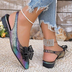 Shopimist point toe block heel sandals with stylish open-toe design and chunky heels for elegant summer footwear.
