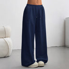 Light gray FitiqueFit minimalist straight-leg drawstring sweatpants in casualwear style, displayed flat on a white background.