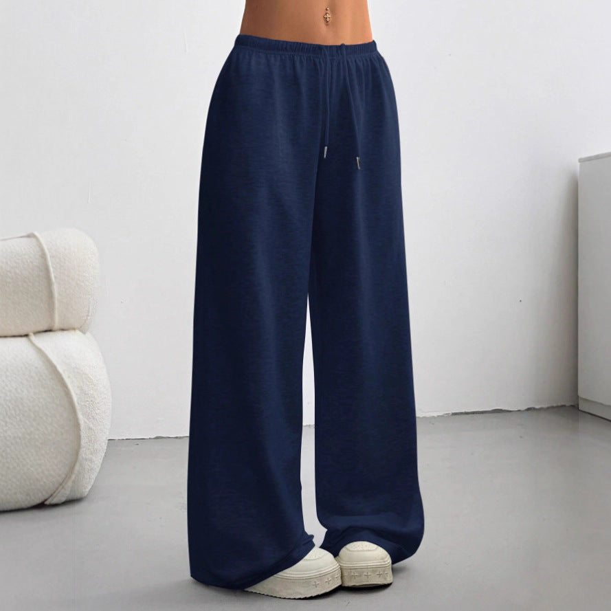 Light gray FitiqueFit minimalist straight-leg drawstring sweatpants in casualwear style, displayed flat on a white background.