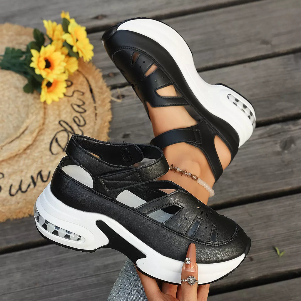 Shopimist cutout round toe platform sandals featuring a stylish open design and chunky sole, perfect for casual summer wear.