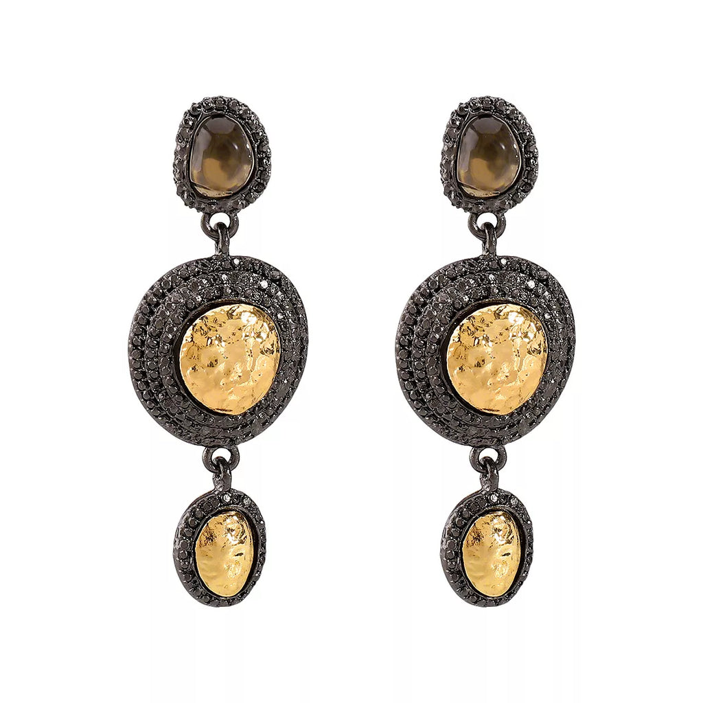 Vintage-inspired dangle earrings with gold accents, delicate metalwork, and elegant design perfect for stylish accessories