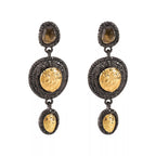 Vintage-inspired dangle earrings with gold accents, delicate metalwork, and elegant design perfect for stylish accessories