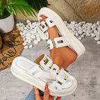 Open toe platform sandals by Shopimist featuring thick sole, ankle strap, and stylish design perfect for summer wear.