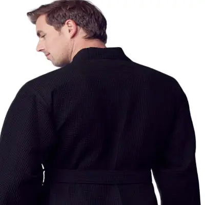 Waffle Spa Bathrobe for Men -  Absorbent, Lightweight - Plush Fashion Hub