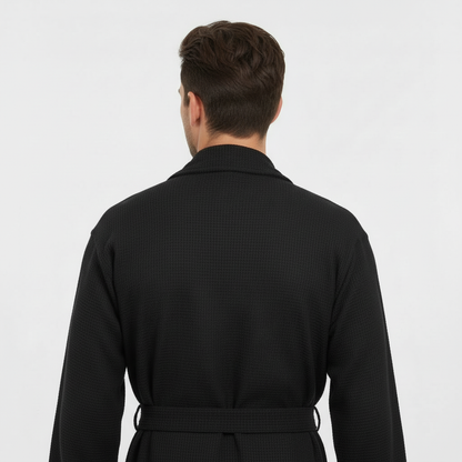 Waffle Spa Bathrobe for Men -  Absorbent, Lightweight - Plush Fashion Hub