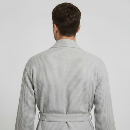 Waffle Spa Bathrobe for Men -  Absorbent, Lightweight - Plush Fashion Hub