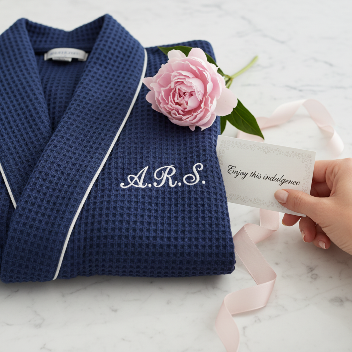 Women’s Waffle Piping Bathrobe – Lightweight Spa-Style Comfort - Plush Fashion Hub