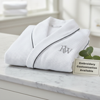 Premium Waffle Piping Robe for Men - Plush Fashion Hub