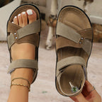 Women's open toe platform sandals in chic PU leather, summer shoes with trendy design and comfortable heel.