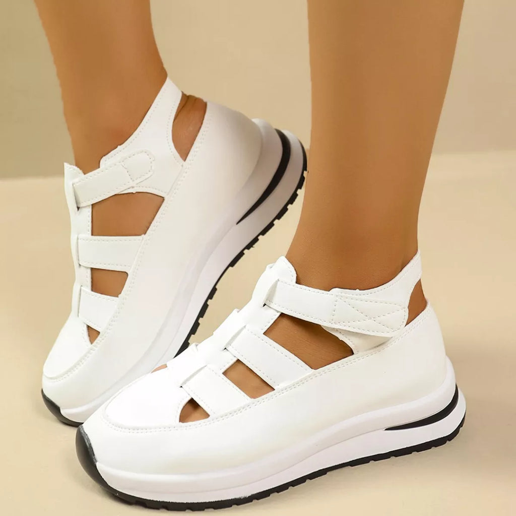 Shopimist cutout round toe platform sandals with chunky soles and stylish design, perfect for casual summer outfits.