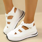 Shopimist cutout round toe platform sandals with chunky soles and stylish design, perfect for casual summer outfits.