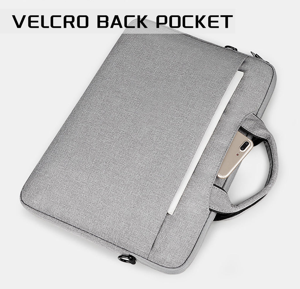 Plush Fashion Hub 13-15.6 inch laptop bag with shoulder strap, carrying case for business, leisure, or school use.