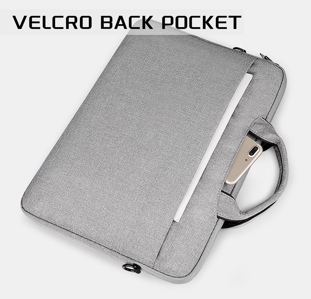 Plush Fashion Hub 13-15.6 inch laptop bag with shoulder strap, carrying case for business, leisure, or school use.