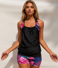 Women's hollow-out tankini swimsuit set by FitiqueFit, featuring stylish cut-out design and supportive swimwear fabric.